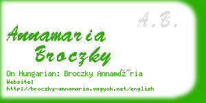 annamaria broczky business card